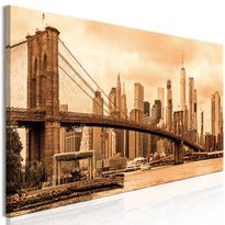 Canvas-taulu Artgeist Road to Manhattan Sepia, 1-osainen, kapea, eri kokoja