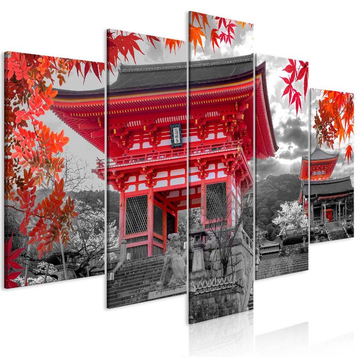 Taulu Artgeist Kyoto - Japan 5-osainen leveä eri kokoja