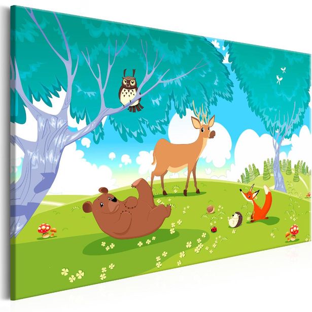 Taulu Artgeist Friendly Animals 1-osainen leveä eri kokoja