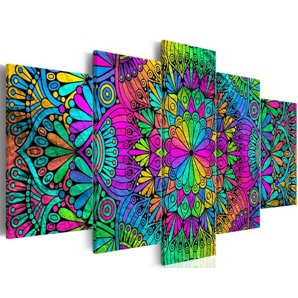 Taulu Artgeist Mandala: Peacock Feathers eri kokoja