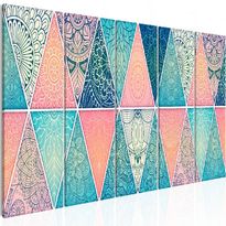 Canvas-taulu Artgeist Oriental Triangles, 5-osainen, kapea, eri kokoja