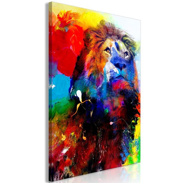 Taulu Artgeist Lion and Watercolours 1-osainen pystysuuntainen eri kokoja