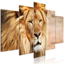 Canvas-taulu Artgeist The King of Beasts Orange, 5-osainen, leveä, eri kokoja