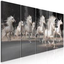 Canvas-taulu Artgeist Unicorns Run, 5-osainen, kapea, eri kokoja