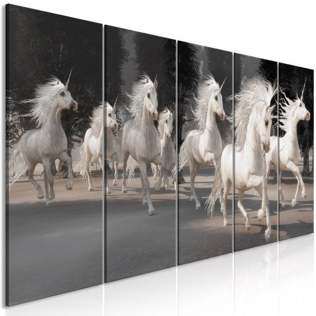 Taulu Artgeist Unicorns Run 5-osainen kapea eri kokoja