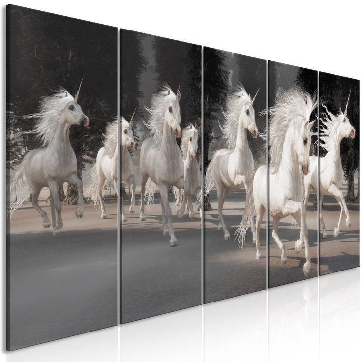 Taulu Artgeist Unicorns Run 5-osainen kapea eri kokoja