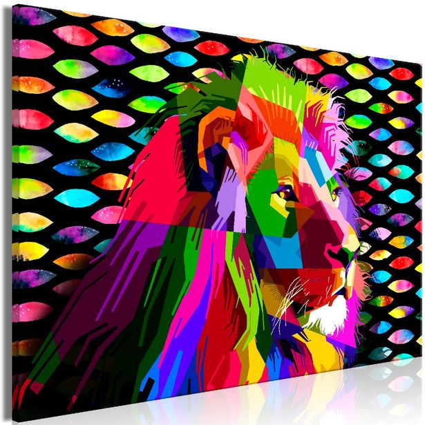 Taulu Artgeist Rainbow Lion 1-osainen leveä eri kokoja