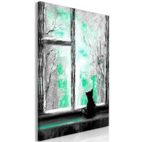 Canvas-taulu Artgeist Longing Kitty Green, 1-osainen, pystysuuntainen, eri kokoja