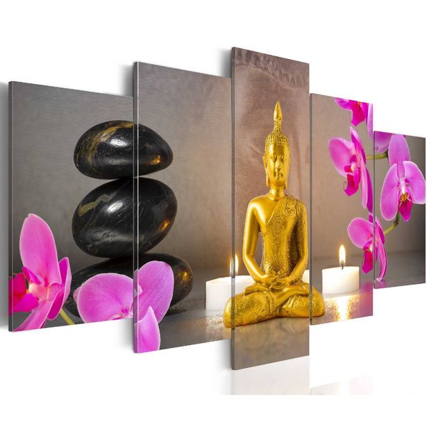 Taulu Artgeist Golden Buddha and orchids eri kokoja