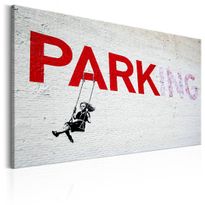 Canvas-taulu Artgeist Parking Girl Swing by Banksy, eri kokoja