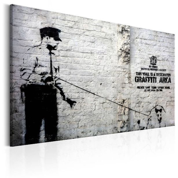 Taulu Artgeist Police and a Dog by Banksy eri kokoja