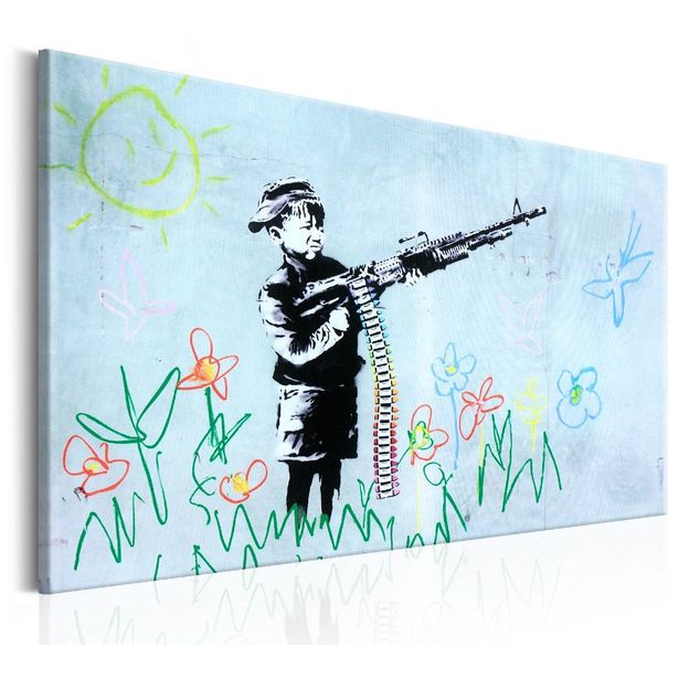 Taulu Artgeist Boy with Gun by Banksy eri kokoja