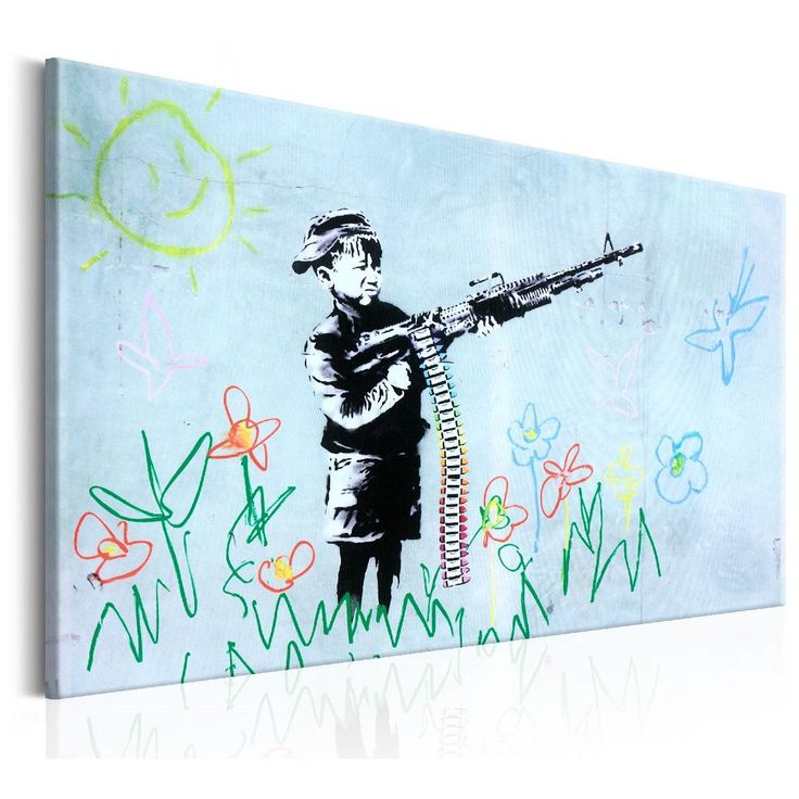 Taulu Artgeist Boy with Gun by Banksy eri kokoja
