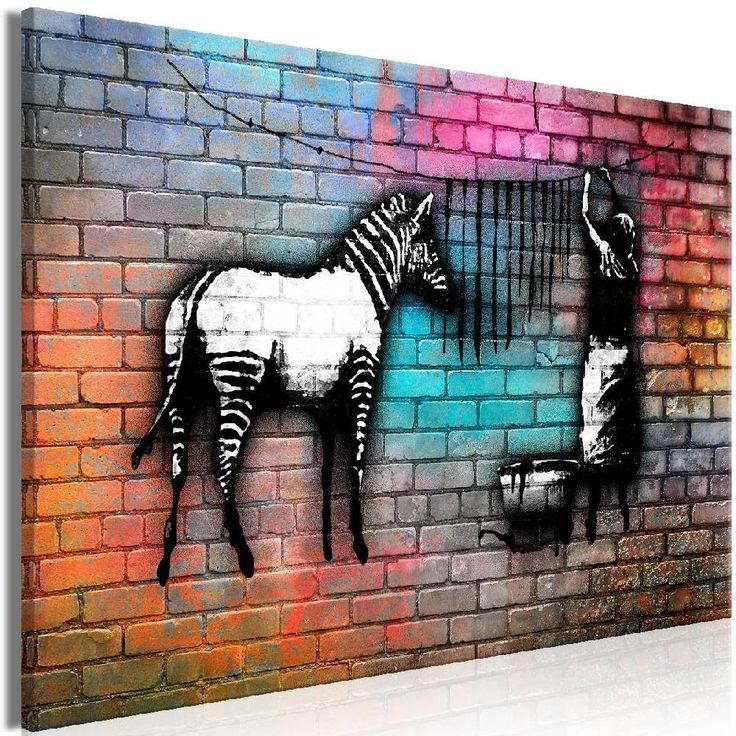 Taulu Artgeist Washing Zebra - Colourful Brick 1-osainen leveä eri kokoja