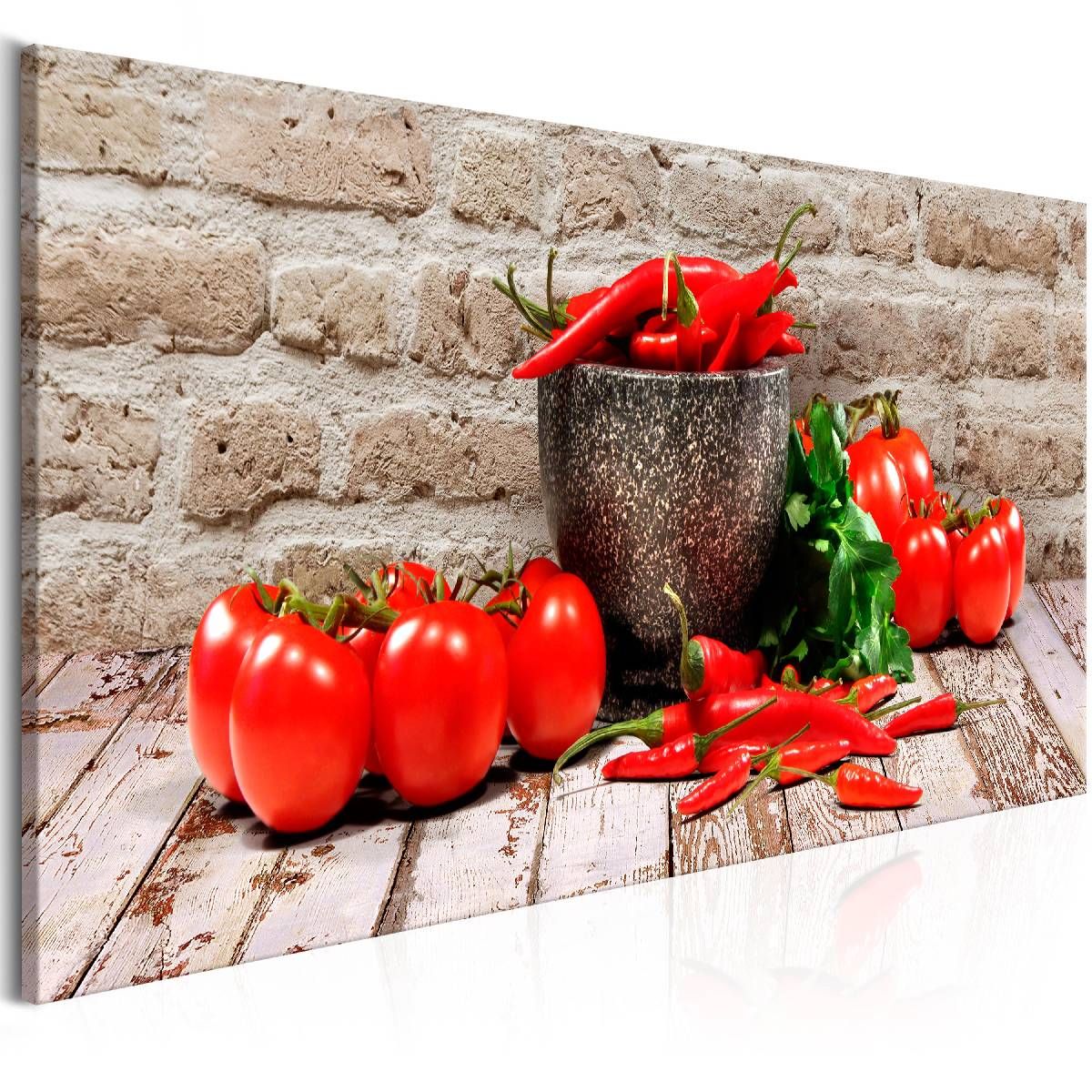 Taulu Artgeist Red Vegetables Brick, 1-osainen, kapea, 45x135cm