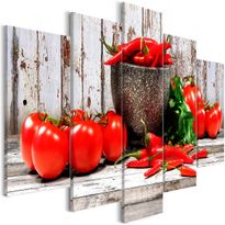 Canvas-taulu Artgeist Red Vegetables Wood, 5-osainen, leveä, eri kokoja