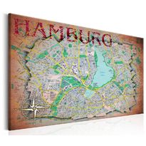 Canvas-taulu Artgeist Map of Hamburg, eri kokoja