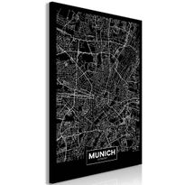 Canvas-taulu Artgeist Dark Map of Munich, 1-osainen, pystysuuntainen, eri kokoja