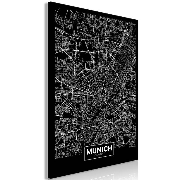 Taulu Artgeist Dark Map of Munich 1-osainen pystysuuntainen eri kokoja