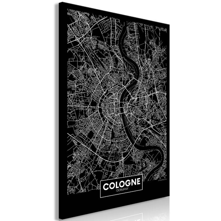 Taulu Artgeist Dark Map of Cologne 1-osainen pystysuuntainen eri kokoja
