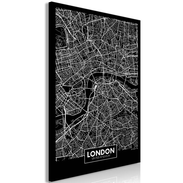 Taulu Artgeist Dark Map of London 1-osainen pystysuuntainen eri kokoja