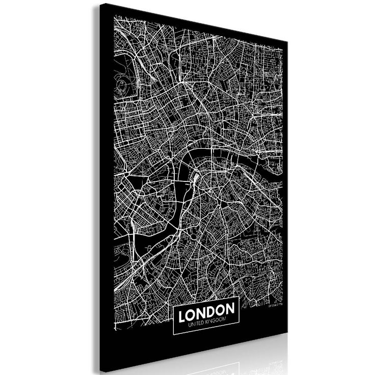 Taulu Artgeist Dark Map of London 1-osainen pystysuuntainen eri kokoja
