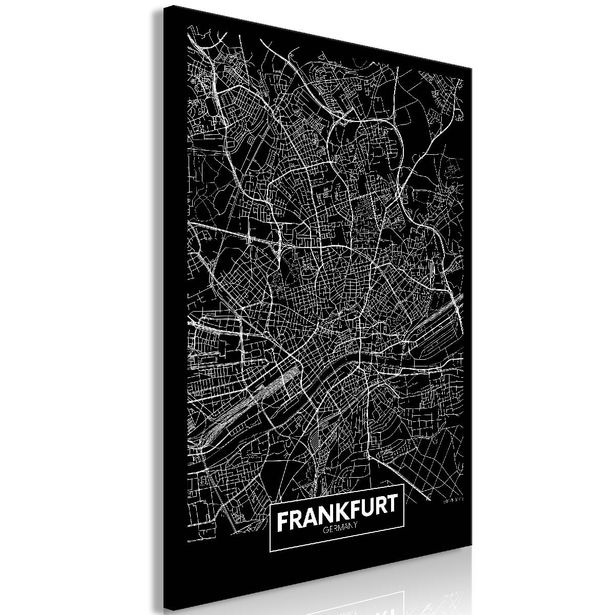 Taulu Artgeist Dark Map of Frankfurt 1-osainen pystysuuntainen eri kokoja