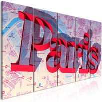 Canvas-taulu Artgeist Red Paris, 5-osainen, kapea, eri kokoja
