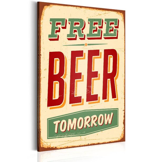Taulu Artgeist Free Beer Tomorrow eri kokoja