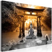 Canvas-taulu Artgeist Buddha Smile Orange, 1-osainen, leveä, eri kokoja