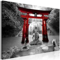Canvas-taulu Artgeist Buddha Smile Red, 1-osainen, leveä, eri kokoja