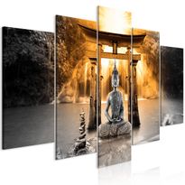 Canvas-taulu Artgeist Buddha Smile Orange, 5-osainen, leveä, eri kokoja