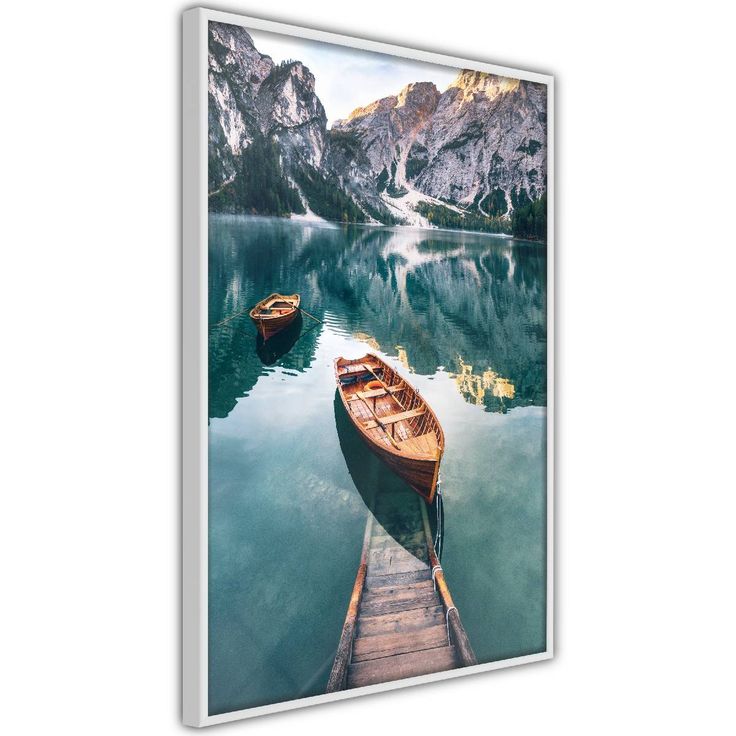 Juliste Artgeist Boats In Dolomites, kehyksillä, eri kokoja