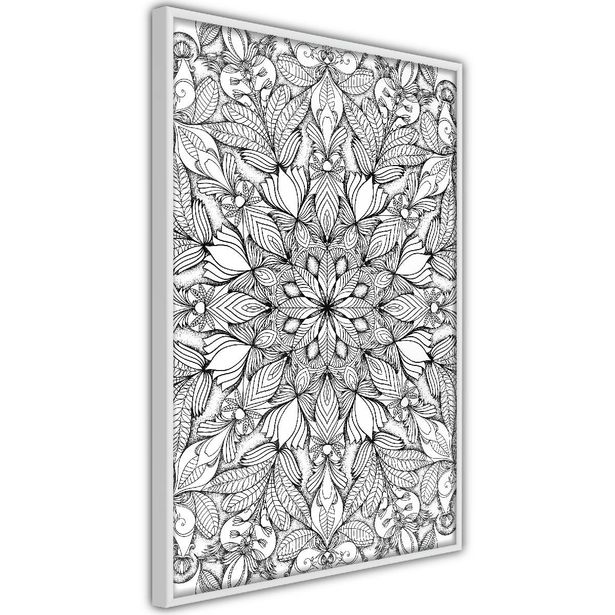 Juliste Artgeist Monochrome Mandala, kehyksillä, eri kokoja