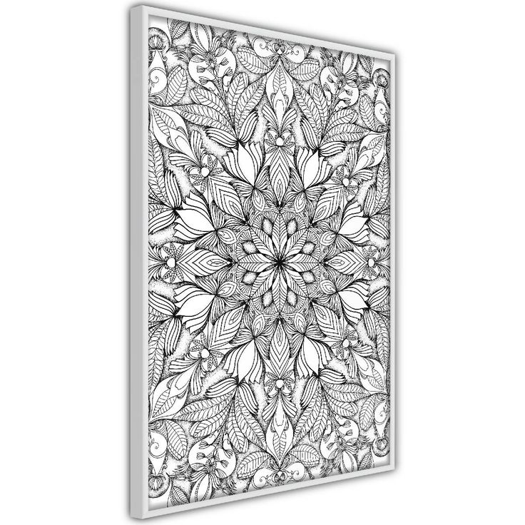Juliste Artgeist Monochrome Mandala, kehyksillä, eri kokoja