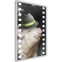 Juliste Artgeist Pig with Mustache, kehyksillä, eri kokoja