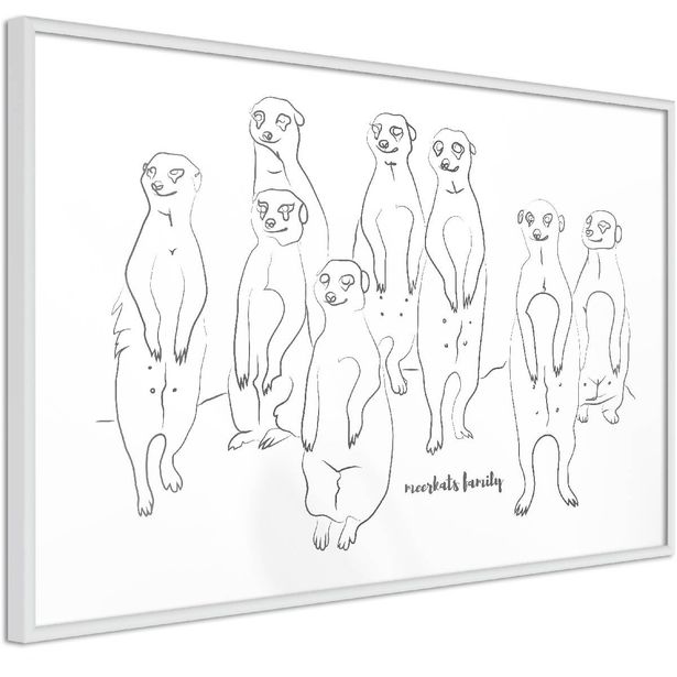 Juliste Artgeist Meerkats Family, kehyksillä, eri kokoja
