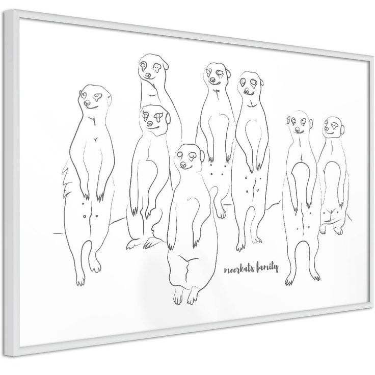 Juliste Artgeist Meerkats Family, kehyksillä, eri kokoja