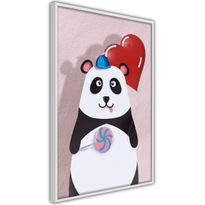 Juliste Artgeist Panda with a Balloon, kehyksillä, eri kokoja