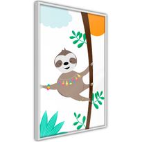Juliste Artgeist Happy Sloth, kehyksillä, eri kokoja