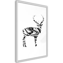Juliste Artgeist Black and White Deer, kehyksillä, eri kokoja