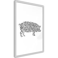 Juliste Artgeist Black and White Piggy, kehyksillä, eri kokoja