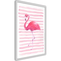 Juliste Artgeist Flamingo and Stripes, kehyksillä, eri kokoja