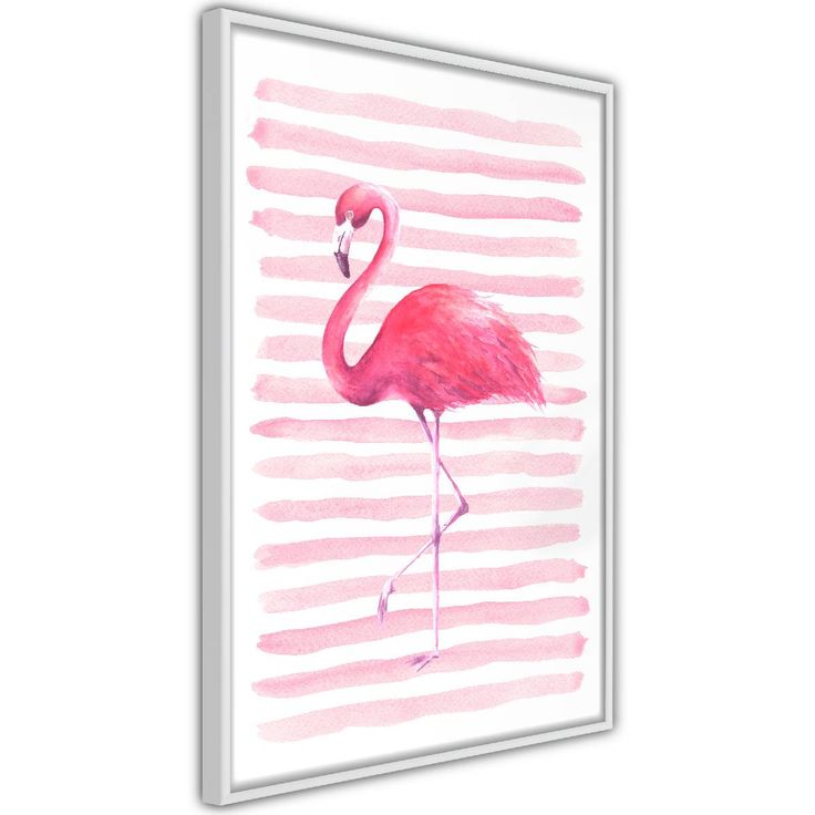 Juliste Artgeist Flamingo and Stripes, kehyksillä, eri kokoja