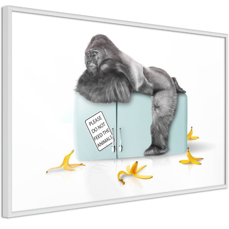 Juliste Artgeist Hungry Gorilla, kehyksillä, eri kokoja