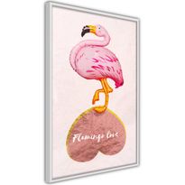 Juliste Artgeist Flamingo in Love, kehyksillä, eri kokoja