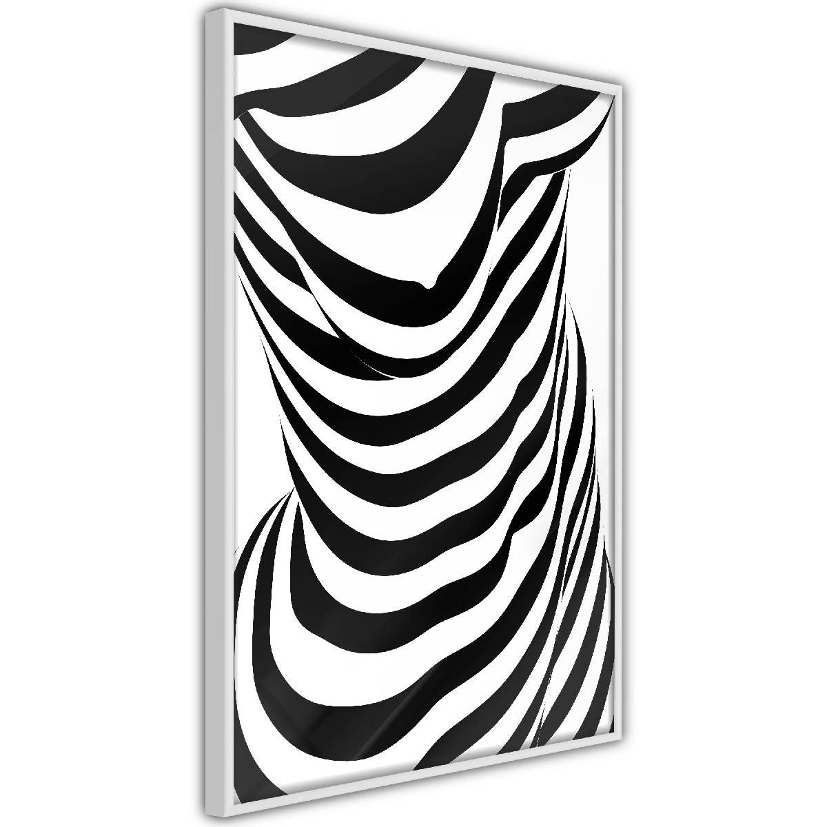 Juliste Artgeist Zebra Woman, musta kehys, 30x20cm