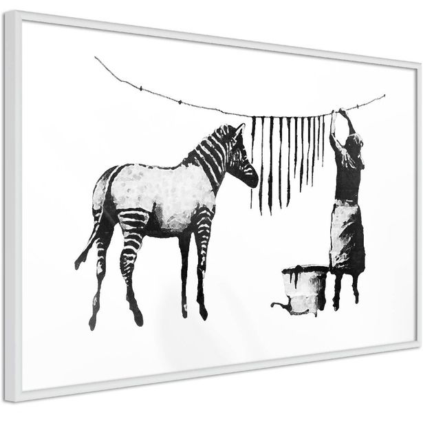Juliste Artgeist Banksy: Washing Zebra, kehyksillä, eri kokoja