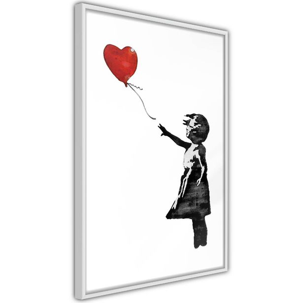 Juliste Artgeist Banksy: Girl with Balloon, kehyksillä, eri kokoja