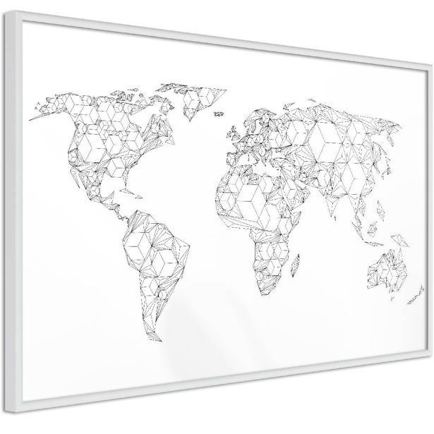 Juliste Artgeist Geometric Map, kehyksillä, eri kokoja